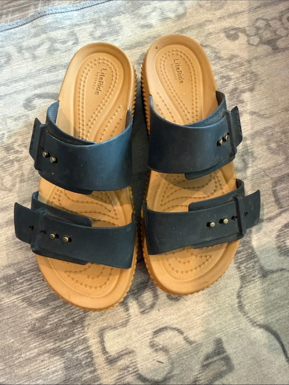 CROCS Black Brooklyn Woven Buckle Platform Sandals